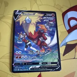 Pokemon Blaziken V TG14/TG30 Ultra Rare Rapid Strike Holo 210 HP Silver Tempest - Image 1