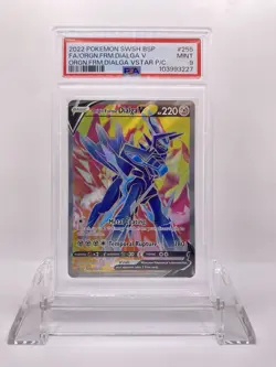 2022 POKEMON SWSH BLACK STAR PROMO #255 FULL ART/ORIGIN FORME DIALGA V PSA 9 - Image 1