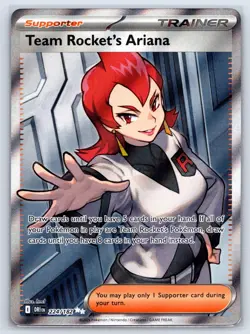 Team Rocket's Ariana 224/182 Destined Rivals Full Art Trainer Pokemon TCG - Image 1