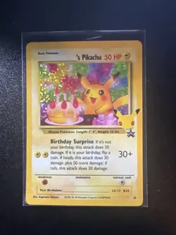 Pokemon Birthday Pikachu Holo (CEL WP 24) Celebrations Promo - English - Image 1