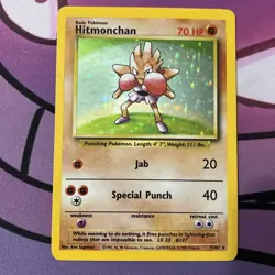 Pokemon TCG Hitmonchan Base Set 7/102 Holo 1999-2000 Wizards Base Set Copyright - Image 1