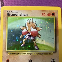 Pokemon TCG Hitmonchan Base Set 7/102 Holo 1999-2000 Wizards Base Set Copyright - Image 2