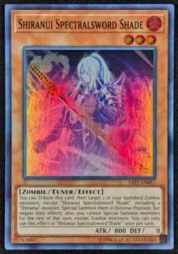 Shiranui Spectralsword Shade 1996 Super Rare Holo Yugioh SAST-EN017 (NM) - Image 1