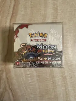 Pokemon Sun & Moon Crimson Invasion Booster Box *** Small Rip On Top *** - Image 1