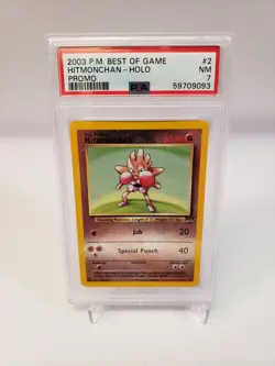 2003 Pokemon Best of Game Hitmonchan Holo Promo Card PSA 7 NM - Image 1