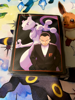 POKEMON TCG DESTINED RIVALS MEWTWO AND GIOVANNI CARD SLEEVES FROM ETB - 65 COUNT - Image 1