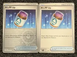 2x lot Pokemon Reverse Holo Base N’s PP Up 153/159 Trainer Play Set Build Deck - Image 1