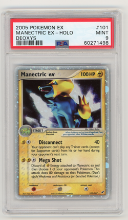 2005 Pokemon EX Deoxys Manectric ex holo 101/107 PSA 9 Mint - Image 1