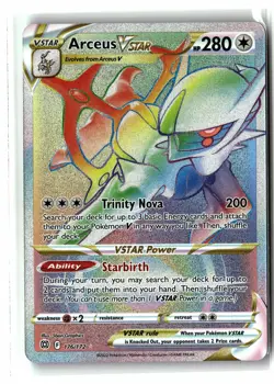 Arceus VSTAR ⭐ 176/172 Holo Rainbow Rare Brilliant Stars 2022 Pokemon NM - Image 1