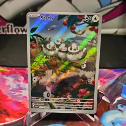 Pokemon Starly 221/198 SV01: Scarlet & Violet Illustration Rare Full Art Holo - Image 1