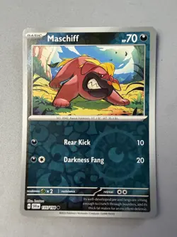 Pokemon TCG * Scarlet & Violet * 135/198 Maschiff REVERSE HOLO Common * FRESH PK - Image 1