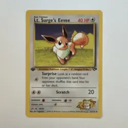 Pokemon Lt. Surge's Eevee 51/132 Gym Challenge Uncommon 1st Edition Regular - Image 1