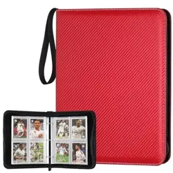 Trading Card Binder 4 Pocket Card Album Holds Upto 400 Trading Cards with Zipper - Image 1