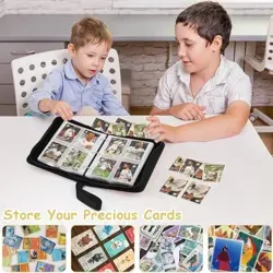 Trading Card Binder 4 Pocket Card Album Holds Upto 400 Trading Cards with Zipper - Image 4