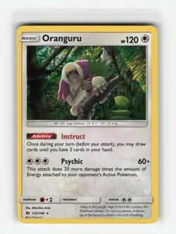 ORANGURU 113/149 SUN MOON BASE HOLO RARE POKEMON TCG NM - Image 1