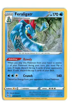 Pokemon Fusion Strike Feraligatr 057/264 Holo Rare NM - Image 1