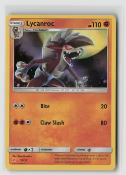 LYCANROC #30/30 SM TRAINER KIT LYCANROC & ALOLAN RAICHU HOLO POKEMON TCG NM - Image 1