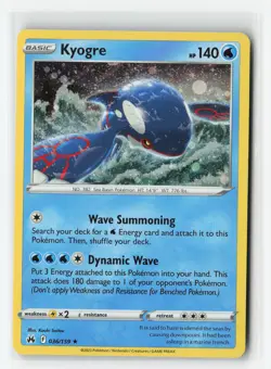 KYOGRE 036/159 CROWN ZENITH COSMOS HOLO POKEMON TCG NM-LP - Image 1