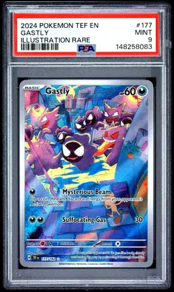 Pokemon Gastly SV05: Temporal Forces 177/162 Illustration Rare Holo PSA 9 - Image 1