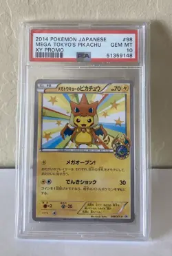 2014 POKEMON JAPANESE XY PROMO #98 MEGA TOKYO'S PIKACHU PSA 10 - Image 1