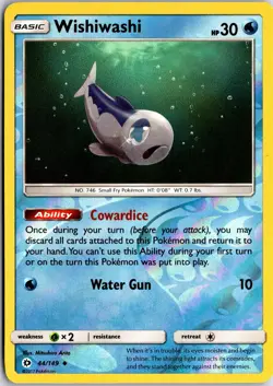 Wishiwashi 44/149 UC SM Base Set Pokemon Reverse Holo NM/M - Image 1