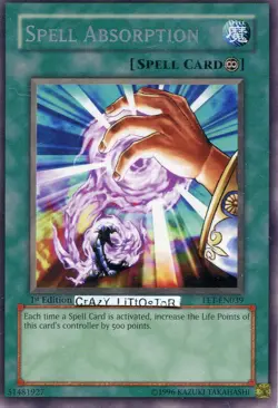 YU-GI-OH SPELL ABSORPTION 1ST ED SILVER RARE LP FET-EN039 - Image 1