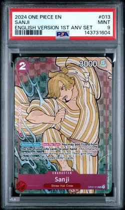 Sanji (English Version 1st Anniversary Set) OP01-013 One Piece Promo PSA 9 - Image 1