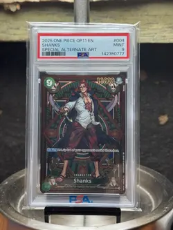 2025 One Piece OP11 Shanks Special Alternate Art PSA 9 MINT SP #004 - Image 1