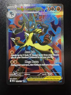 Pokemon TCG Mega Lucario EX Full Art Holo Card 160/132 Ultra Rare Mega Evolution - Image 1