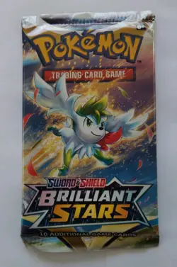 Pokemon Booster Pack - Sword & Shield Brilliant Stars, 1 Pack, 10 Cards, English - Image 1