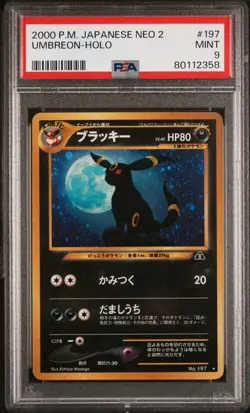 Pokemon 2000 JPN Japanese Neo 2 Umbreon Holo PSA 9 Graded Card Slab - Image 1