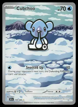 Pokemon Cards Cubchoo 109/086 Black Bolt Holo Illustration Rare NM - Image 1