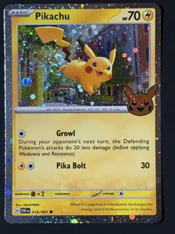 FART SWIRL 🌀💫 Pikachu 018/091 Cosmos Holo 2024 Trick or Trade Pokemon Card - Image 1