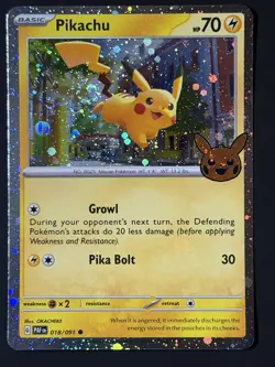 FART SWIRL 🌀💫 Pikachu 018/091 Cosmos Holo 2024 Trick or Trade Pokemon Card - Image 3