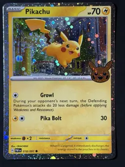 FART SWIRL 🌀💫 Pikachu 018/091 Cosmos Holo 2024 Trick or Trade Pokemon Card - Image 5