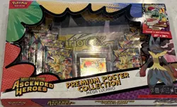 Pokemon Ascended Heroes Premium Poster Collection Mega Lucario Trading Card - Image 1