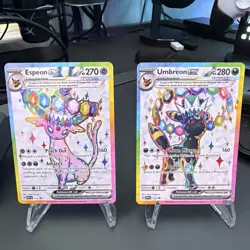 Umbreon & Espeon ex Svp175 & 176 Scarlet & Violet Promo Cards Holo Prismatic - Image 1