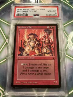 MTG: BROTHERS OF FIRE 🔥PSA 8 NM-MT🔥 THE DARK-1994 COMMON - Image 2