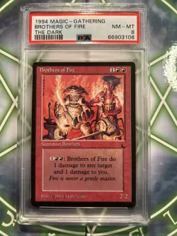 MTG: BROTHERS OF FIRE 🔥PSA 8 NM-MT🔥 THE DARK-1994 COMMON - Image 3