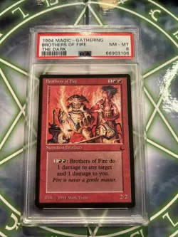 MTG: BROTHERS OF FIRE 🔥PSA 8 NM-MT🔥 THE DARK-1994 COMMON - Image 4