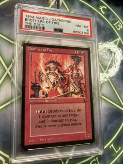 MTG: BROTHERS OF FIRE 🔥PSA 8 NM-MT🔥 THE DARK-1994 COMMON - Image 5