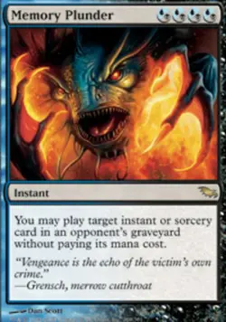 1x Memory Plunder Light Play, English Shadowmoor MTG Magic - Image 1