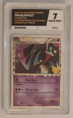 Ace 7 Dragapult SWSH132 Celebrations Promo Graded Pokemon Card Near Mint PSA 8 9 - Image 1