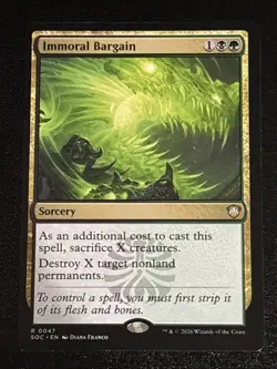 MTG Commander: Secrets of Strixhaven Immoral Bargain 0047 NM Rare - Image 1