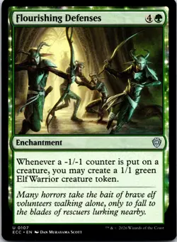 Flourishing Defenses 107 Commander: Lorwyn Eclipsed Magic: The Gathering NM - Image 1