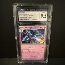 Pokemon TCG Ceruledge Holo Cosmos Rare Paldean Fates Promo 040/091 CGC 9.5 2024 - Image 1
