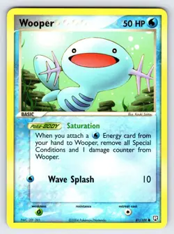 Wooper 81/109 2004 EX Team Rocket Returns Pokemon Card TCG Nintendo Common - VLP - Image 1