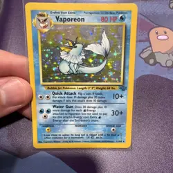 Pokemon TCG Vaporeon 12/64 Unlimited Rare Holo LP - Image 1