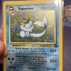 Pokemon TCG Vaporeon 12/64 Unlimited Rare Holo LP - Image 2