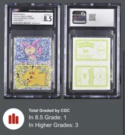 Pokemon 2005 Merlin Series 7 Ultimate Glitter Holo Pikachu Skitty CGC 8.5 POP 1 - Image 2